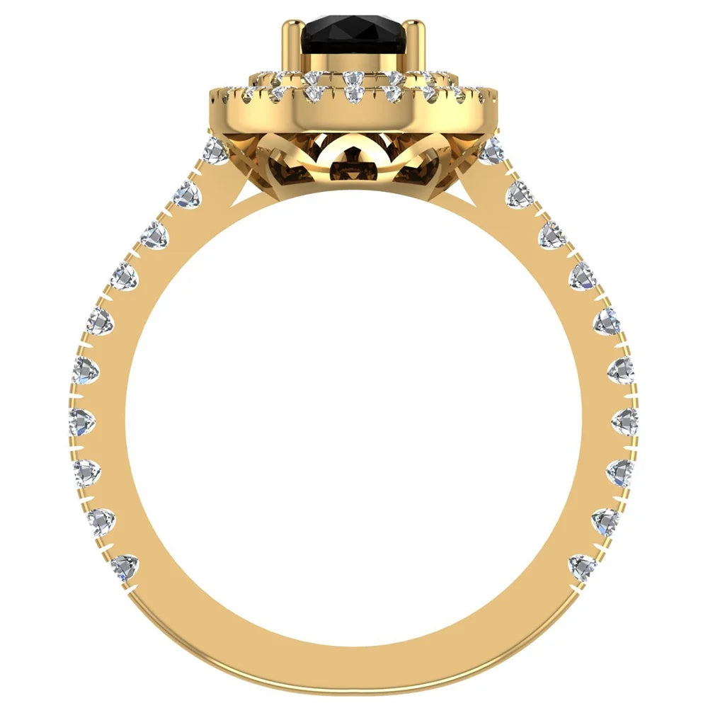 Pear Double Halo Engagement Ring 1.75 carat 14K Gold U6644