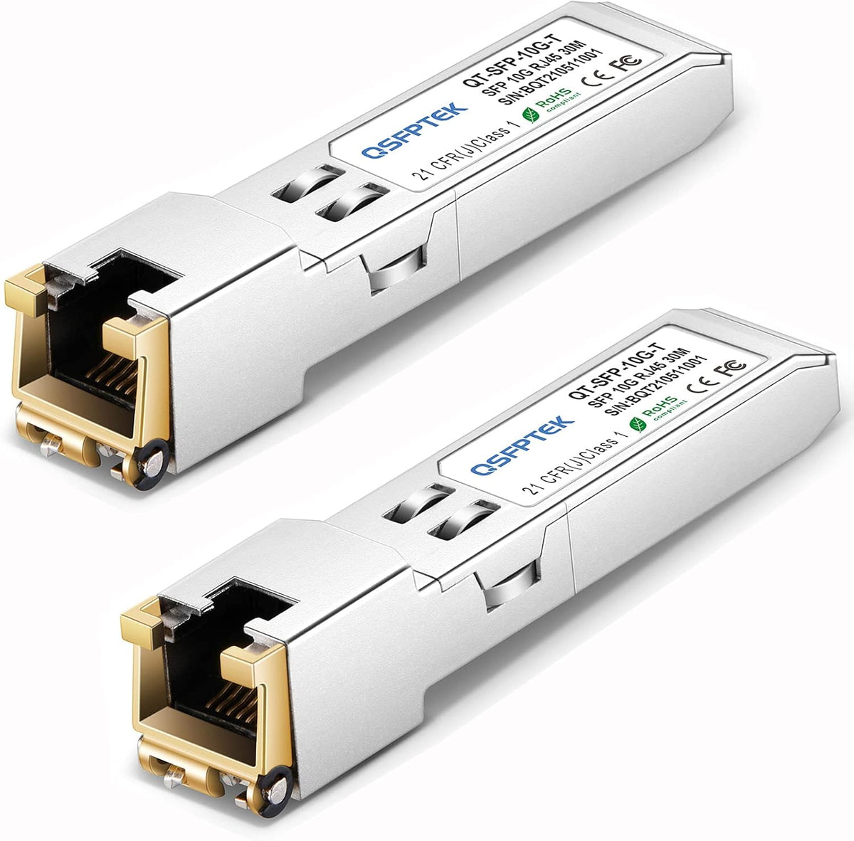 SFP+ to RJ45 10G Copper Transceiver, Pack of 2 Y70750