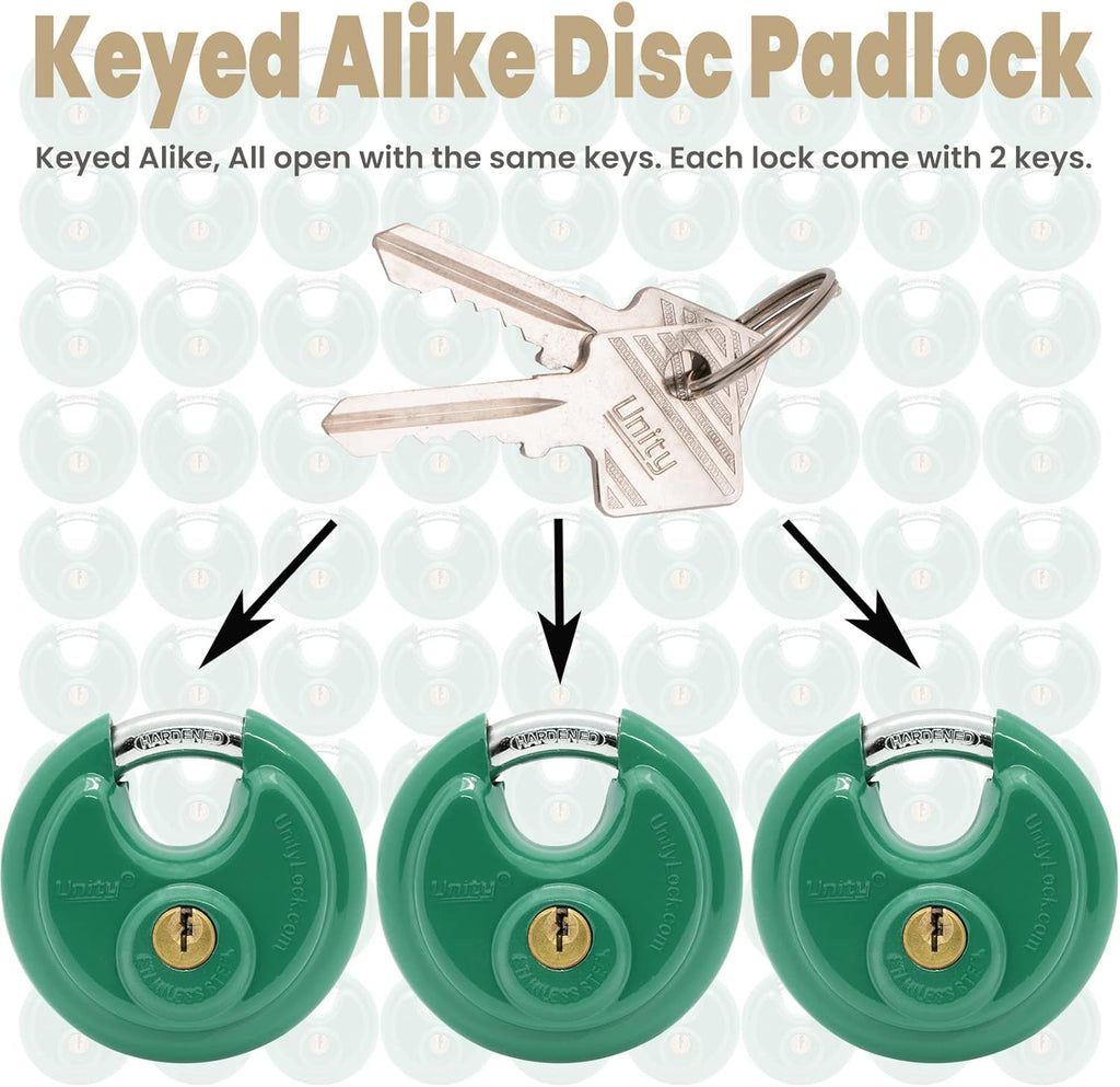 Green Disc Padlock 2-3/4" (70mm) (50) L8833