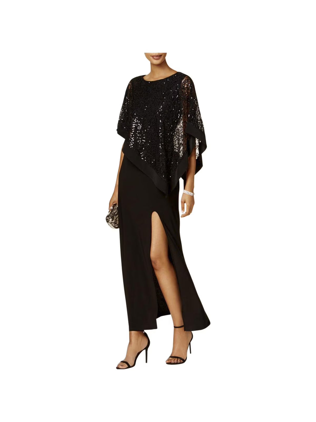 Asymmetric Sequined Evening Dress I102926
