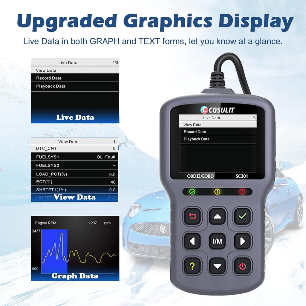 OBD2 Scanner Code Reader with Reset Full OBDII Functions Diagnostic Scan Tool Grey Pack of 2 V306