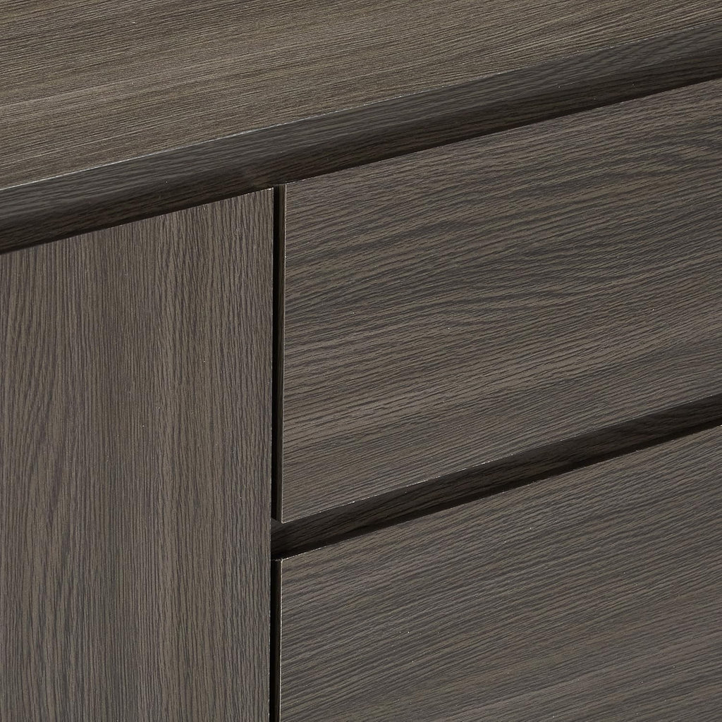 Oak Gray Wood Buffet Server Cabinet Console Table G644922
