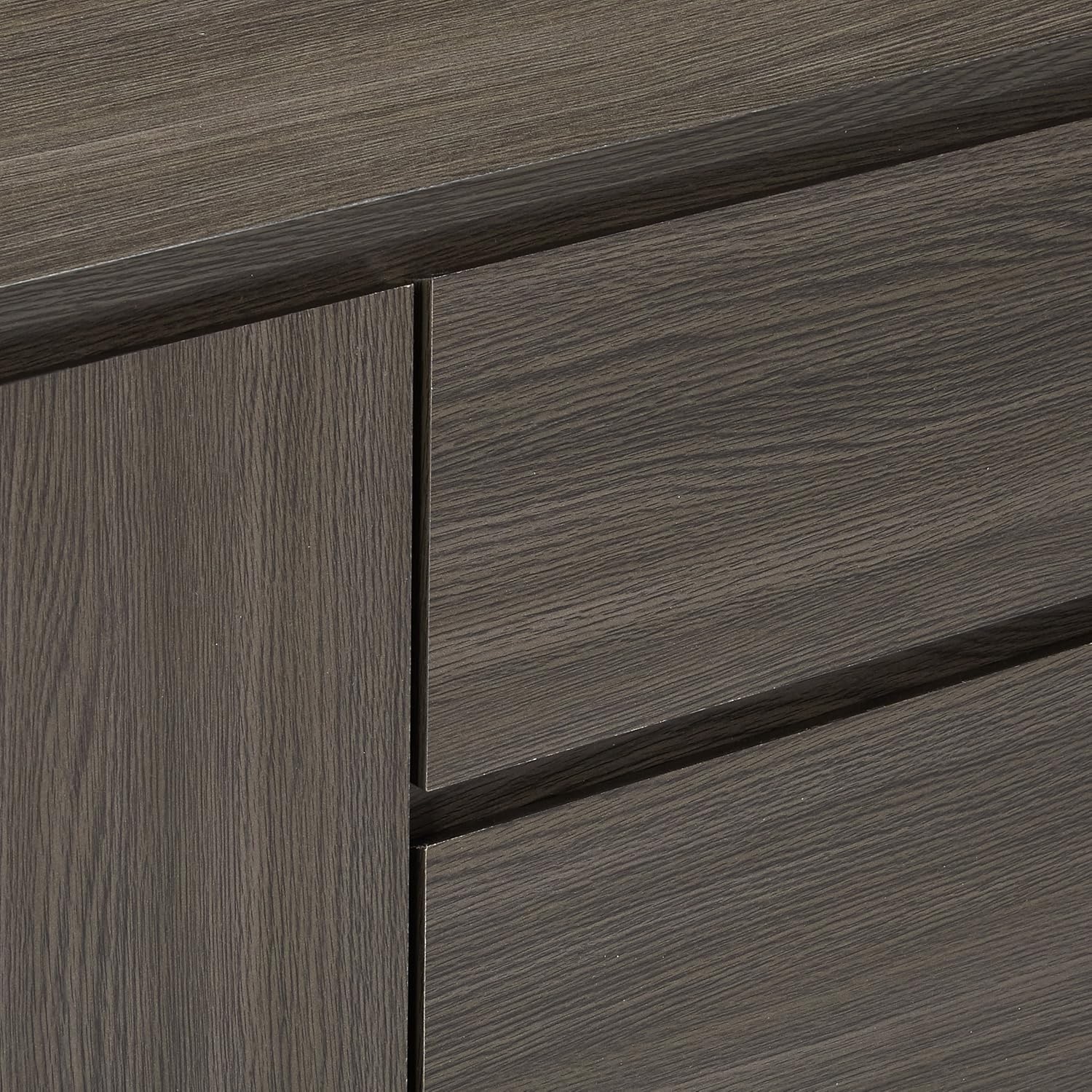 Oak Gray Wood Buffet Server Cabinet Console Table G644922