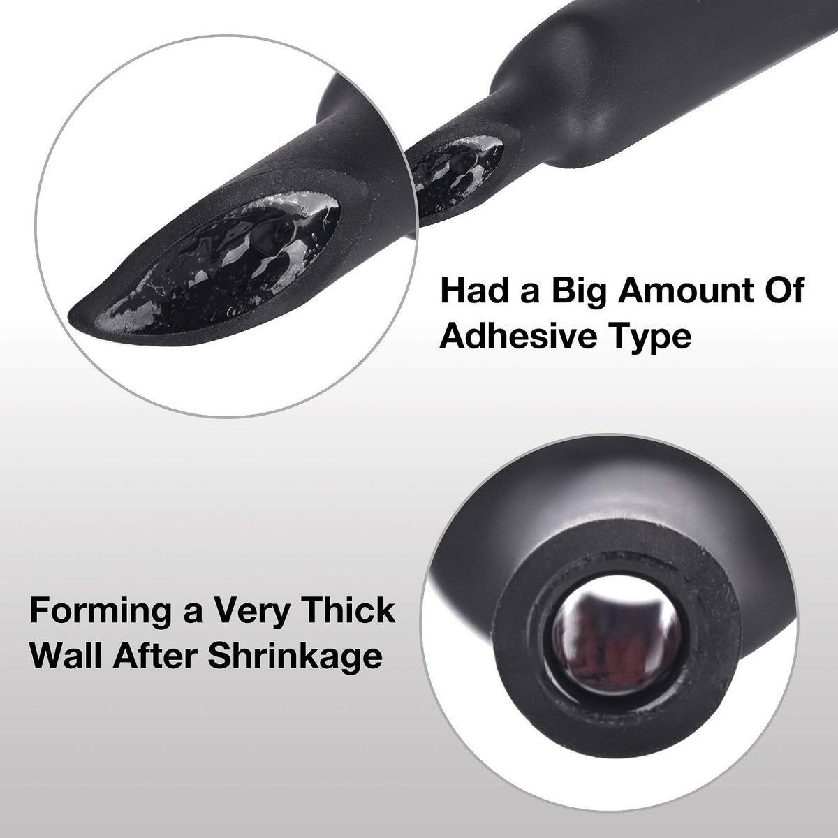 1.5 Inch 3:1 Waterproof Adhesive Lined Heat Shrink Tubing, 4 Ft Black S347498