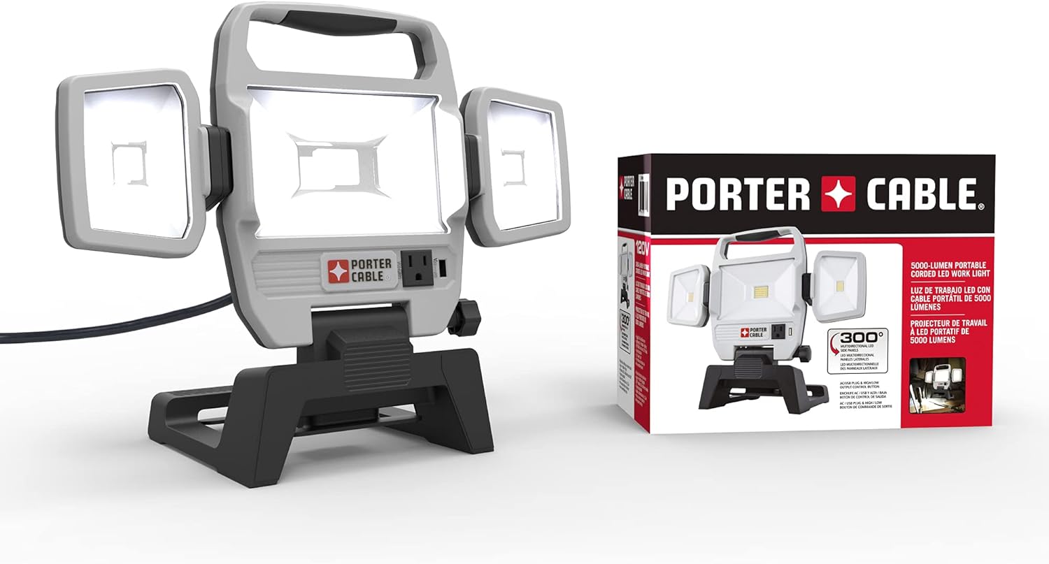 4000-Lumen Rechargeable LED Work Light with Stand U577