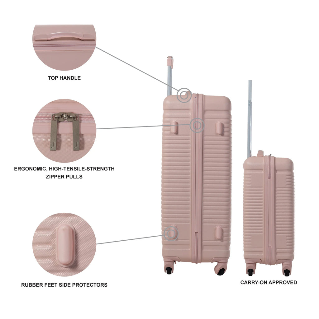 5pc Hardside Rolling Spinner Upright Set with Packing Cubes, Blush O92818