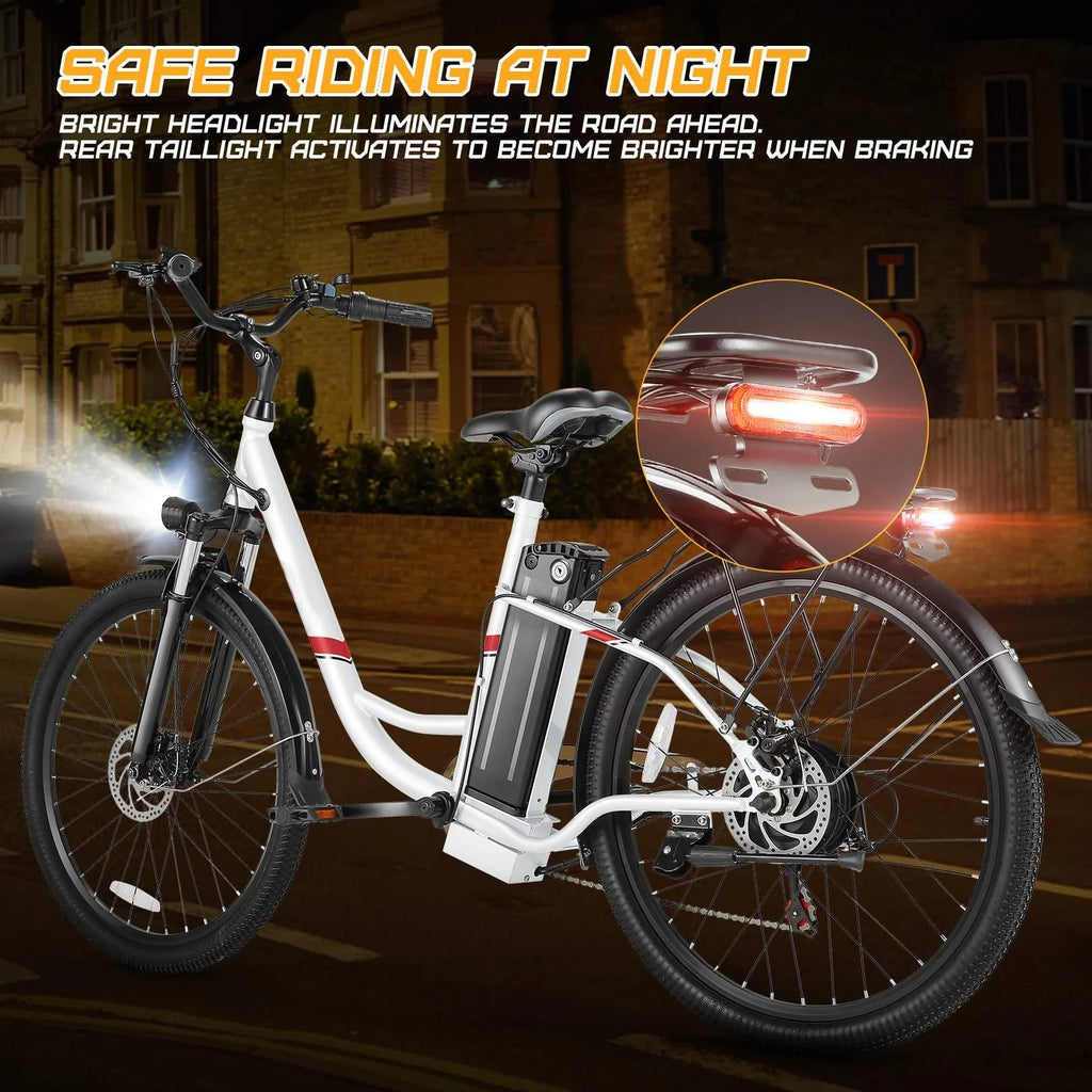 26 in. Electric Bicycle 500W 48V 7 Speed Gears Ebike Y668