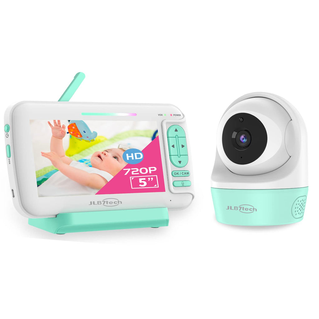 5" 720P HD Video Baby Monitor with 1 Remote Camera, Remote Pan/Tilt/Zoom, Two-Way Audio, Auto Night Vision T829