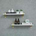 Rustic Wood Wall Shelf with Metal Bracket E41030