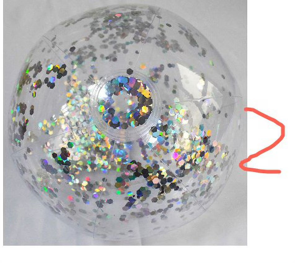 2 Pcs Glitter Confetti Inflatable Beach Balls with Air Pump W614987