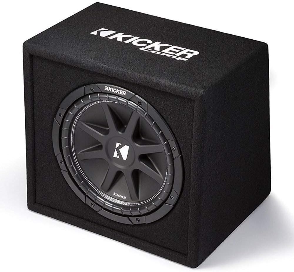 Kicker Comp 12 300W 4 Ohm Carpeted Vented Loaded Subwoofer Enclosure I128858