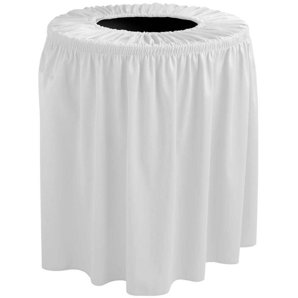 White Shirred Pleat Trash Can Cover R3573