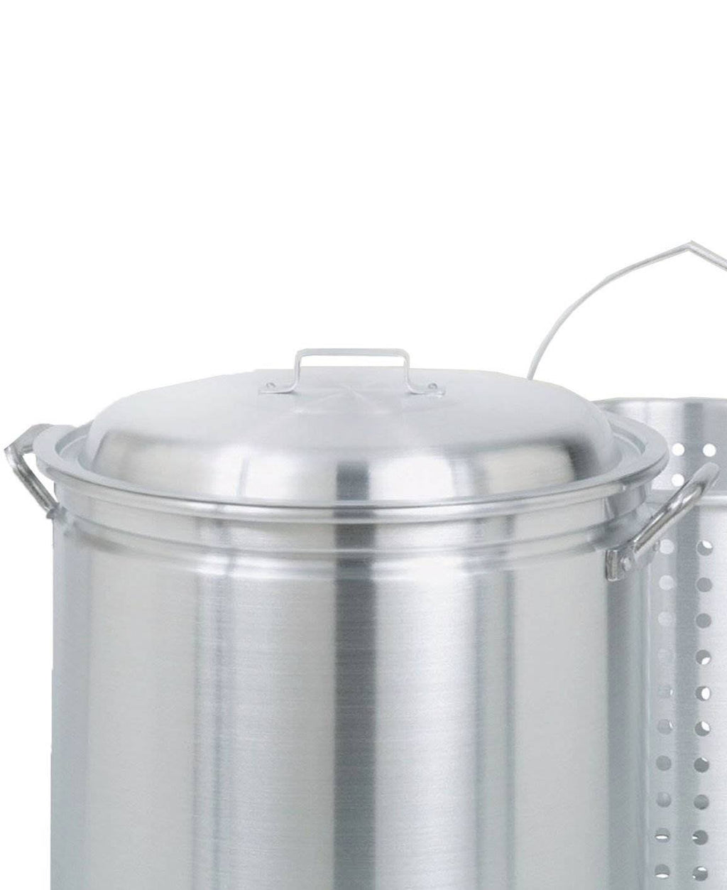 82 Quart Aluminum Stockpot with Lid and Basket S732