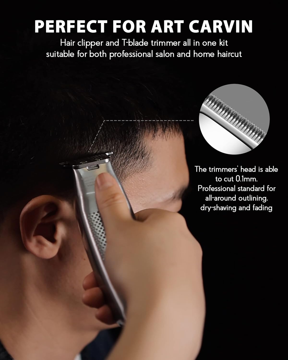 Cordless Hair Clippers and T-Blade Hair Trimmer Barber Kit with Stainless Steel Blades, Pack of 2 I405
