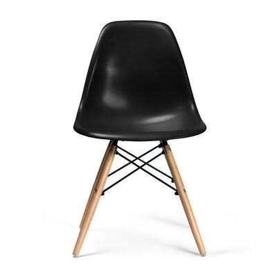 Black/Natural Solid Wood Dining Chair F6290