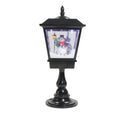 25.25x22 Lighted Musical Snowman Snowing Black Table Top Christmas Street Lamp M95215