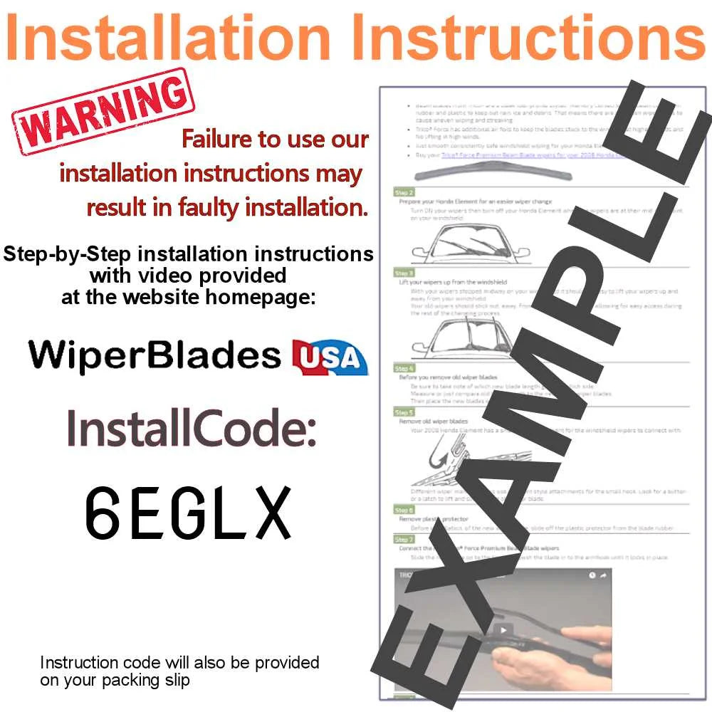 2006 Honda Element Beam Wiper Blades Set of 3 with Rear Wiper G9358