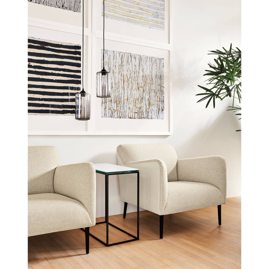 White Venatino Marble Top End Table I3798