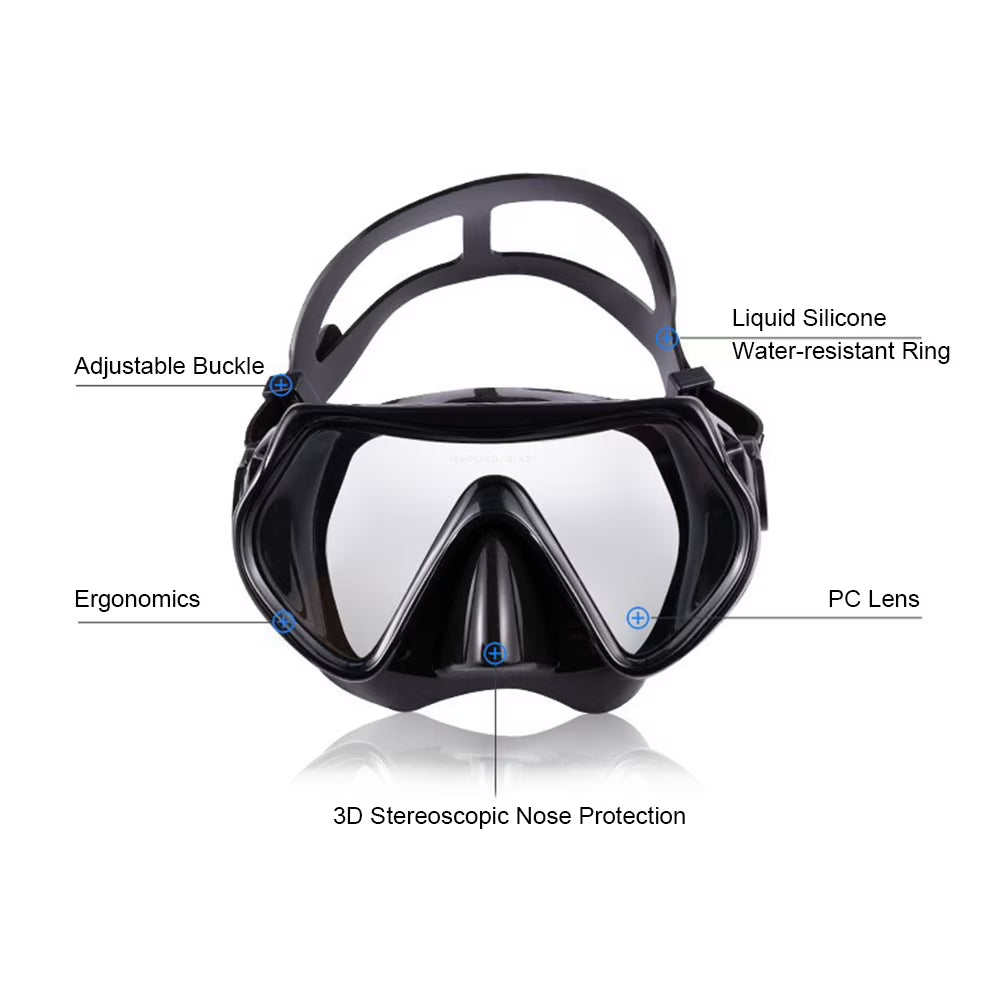 Diving Goggles, Snorkel And Adjustable Fins Z5531