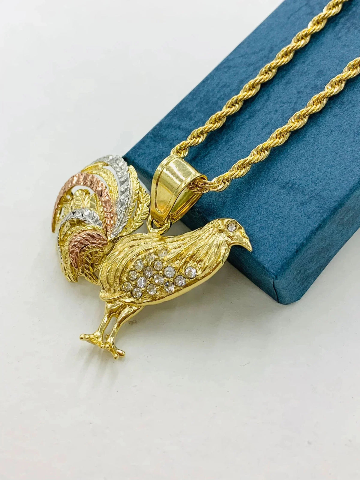 18K Gold Filled Chicken Rooster Pendant Necklace 24" E711345