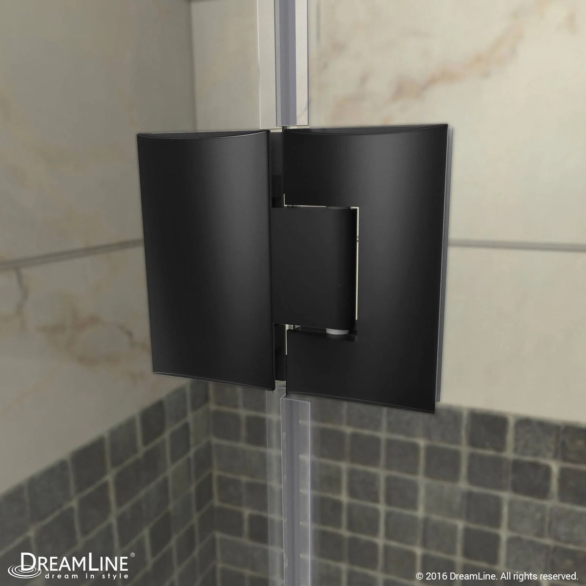 Frameless Hinged Shower Enclosure in Satin Black W4393