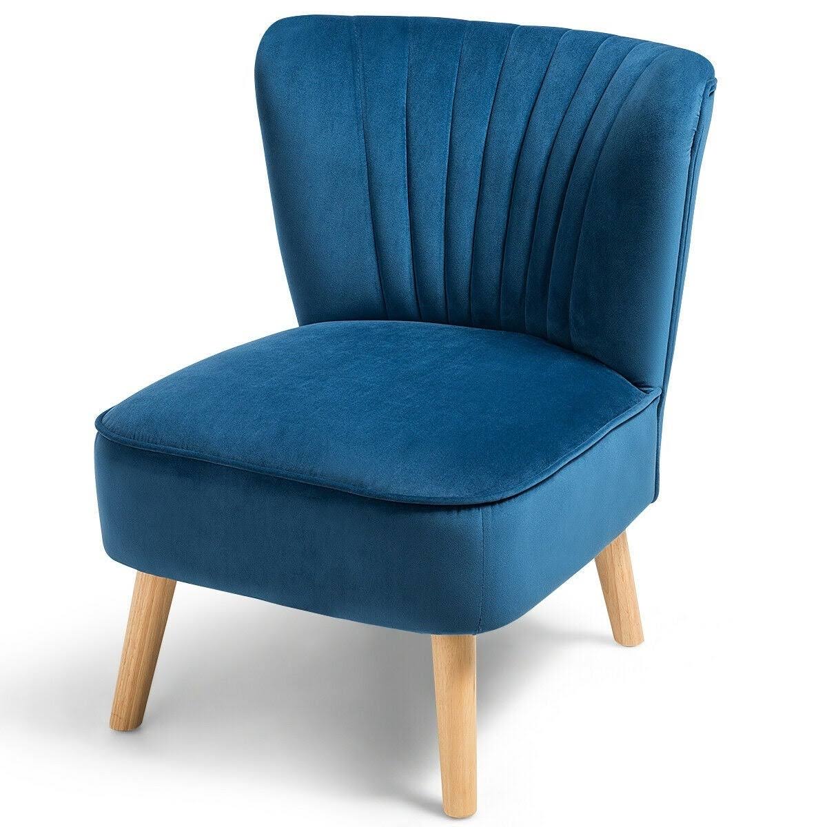 Green Velvet Armless Accent Chair L798