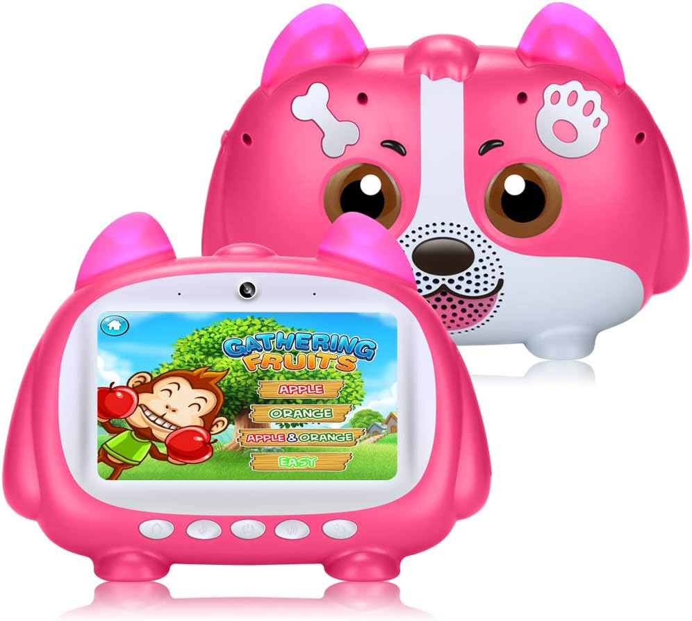 Kids Tablet 7 Inch, Android 9.0, WiFi, IPS HD Display, 1 GB+16GB, Stereo Pink, Pack of 2 X87842