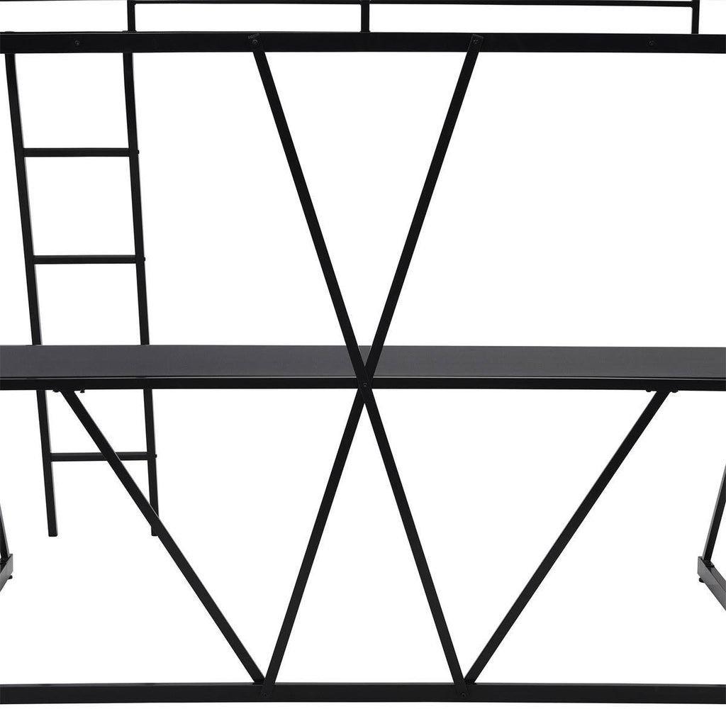 Twin Loft Bed with Desk, Ladder, and Guardrails Q137062