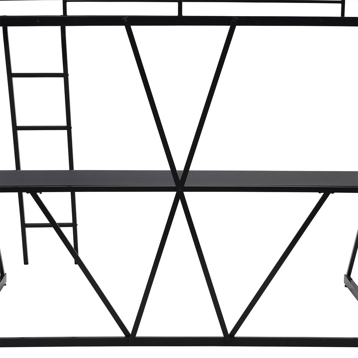 Twin Loft Bed with Desk, Ladder, and Guardrails Q137062