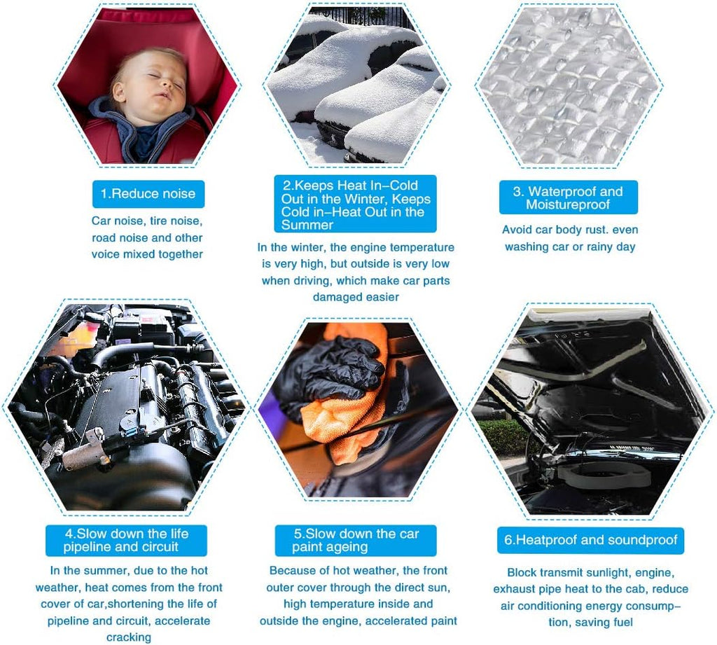 Aluminum Foil Cotton Car Heat Sound Insulation Mat 79x39 Inches Pack of 2 D667791