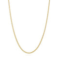 18K Yellow Gold Over Silver 2mm White Pave Franco Chain Necklace 18"-24" D93799