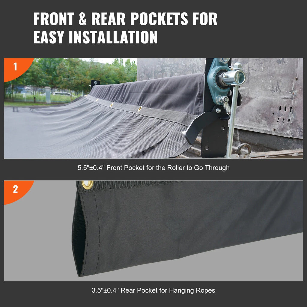 Tarp 7 x 22 ft PVC 18oz Double Pockets E373
