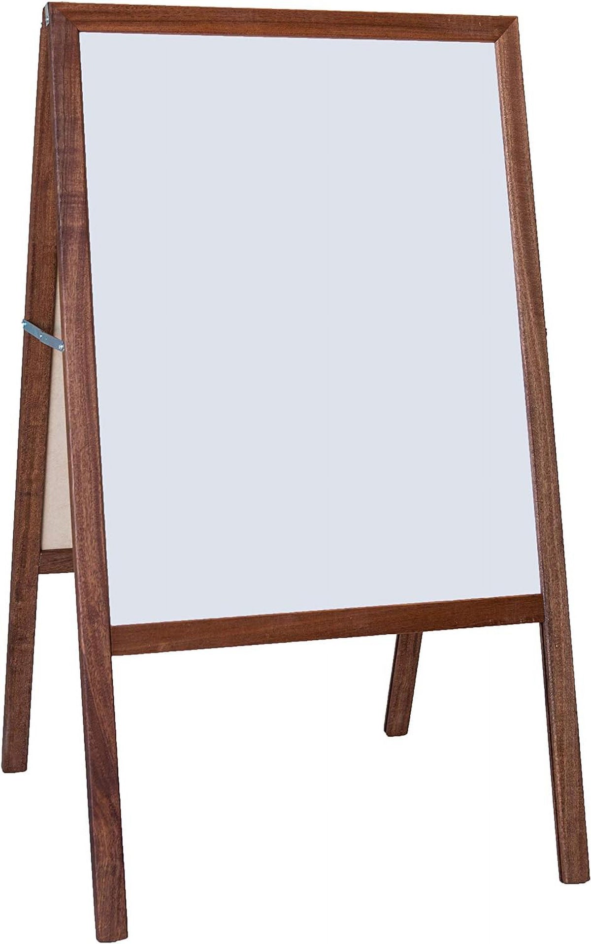Easel (White Dry Erase Black Chalkboard) Stained Hardwood Sidewalk Easel, 42" H X 24" W E438794