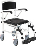 Blue Rolling Shower Commode Wheelchair with Detachable Bucket N427