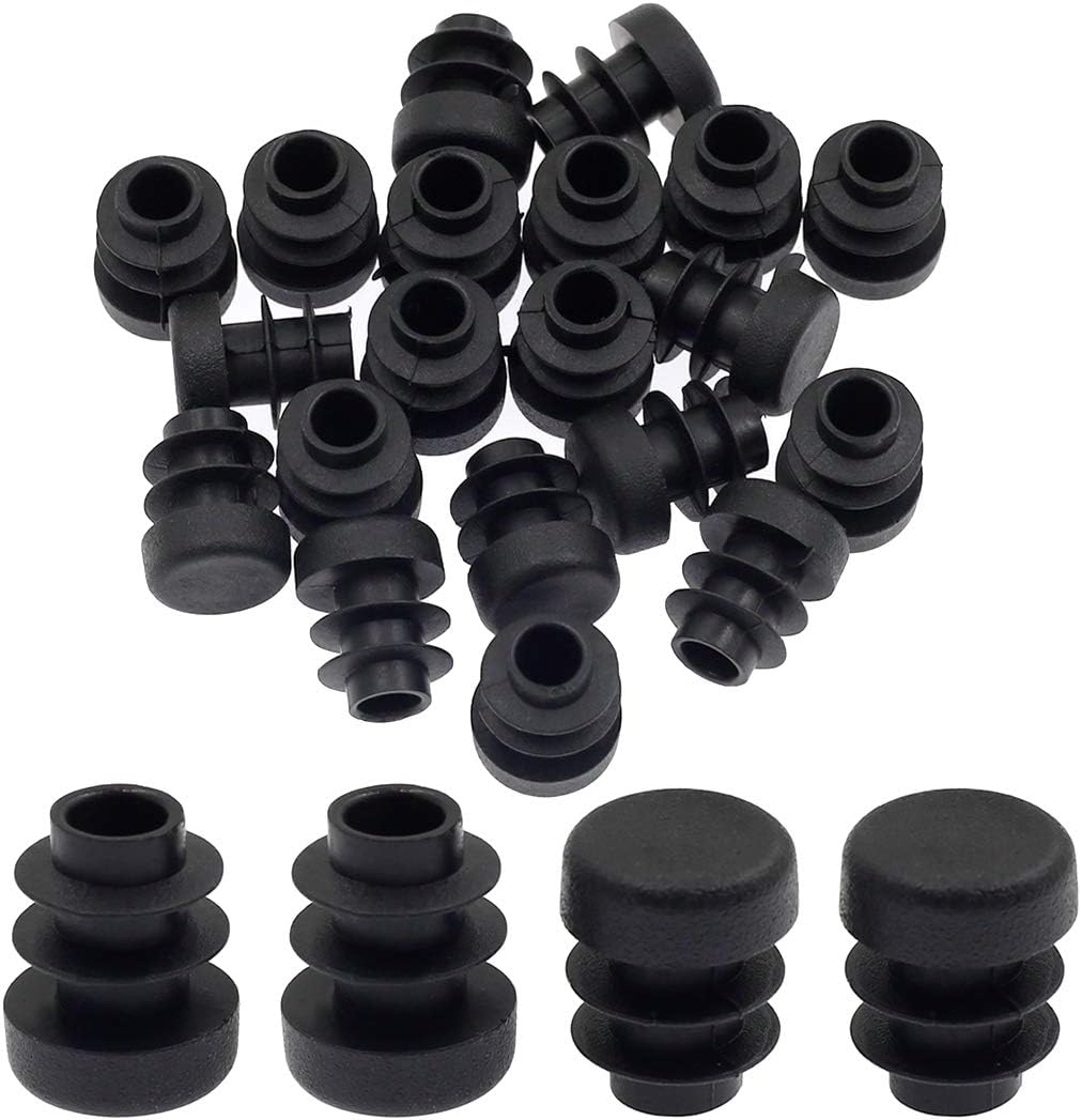 20PCS 12.5mm Round Black Plastic End Cap P3675