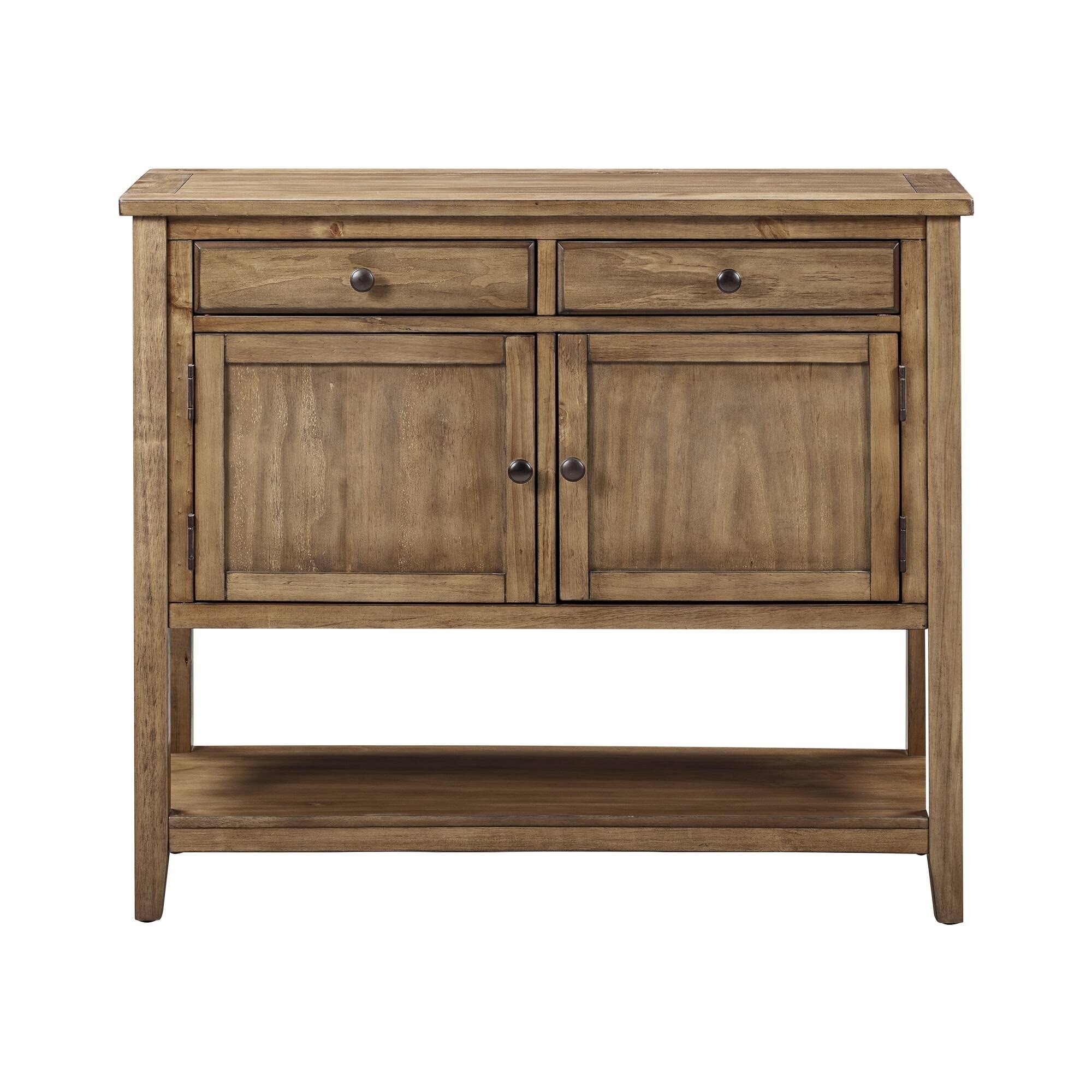 Brown Console Table with 2 Drawers and 2 Cabinets P180