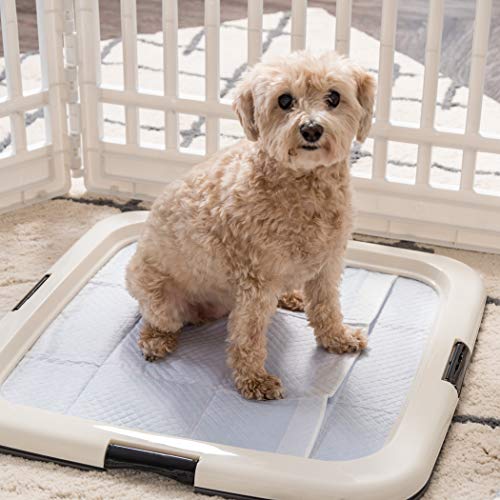 Black 4-Panel 24" Dog Playpen with Door N75803