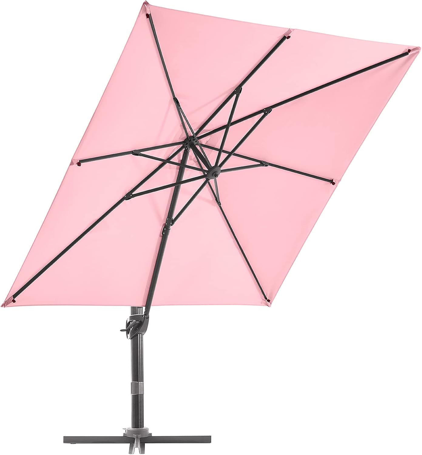 Sky Blue 9x9 FT Square Cantilever Umbrella with Cross Base J4238