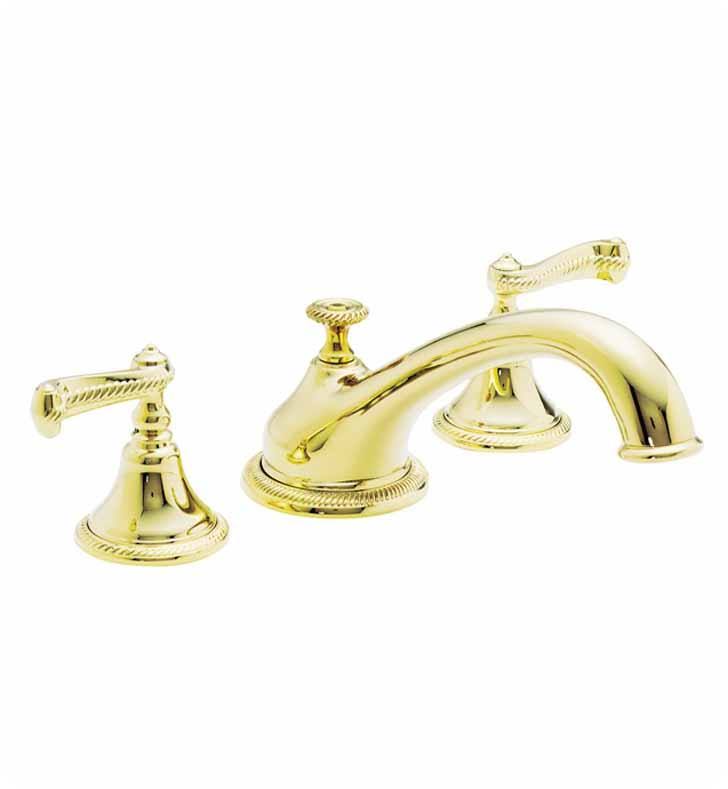10 1/4x22 Two Handle Widespread Roman Tub Trim Faucet Set in Ultra Stainless Steel Q59805