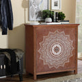 White Distressed Accent Storage Cabinet with 2 Doors G9280