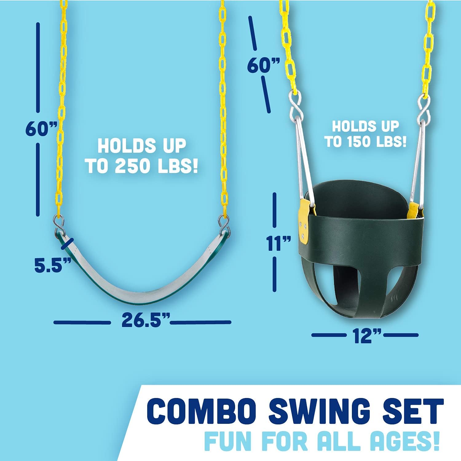 Green Full Bucket Swing Seat Pack of 2 M9713