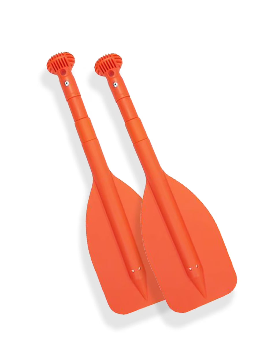 Mini Telescopic Emergency Boat Kayak Paddle Set of 2 Orange S4600