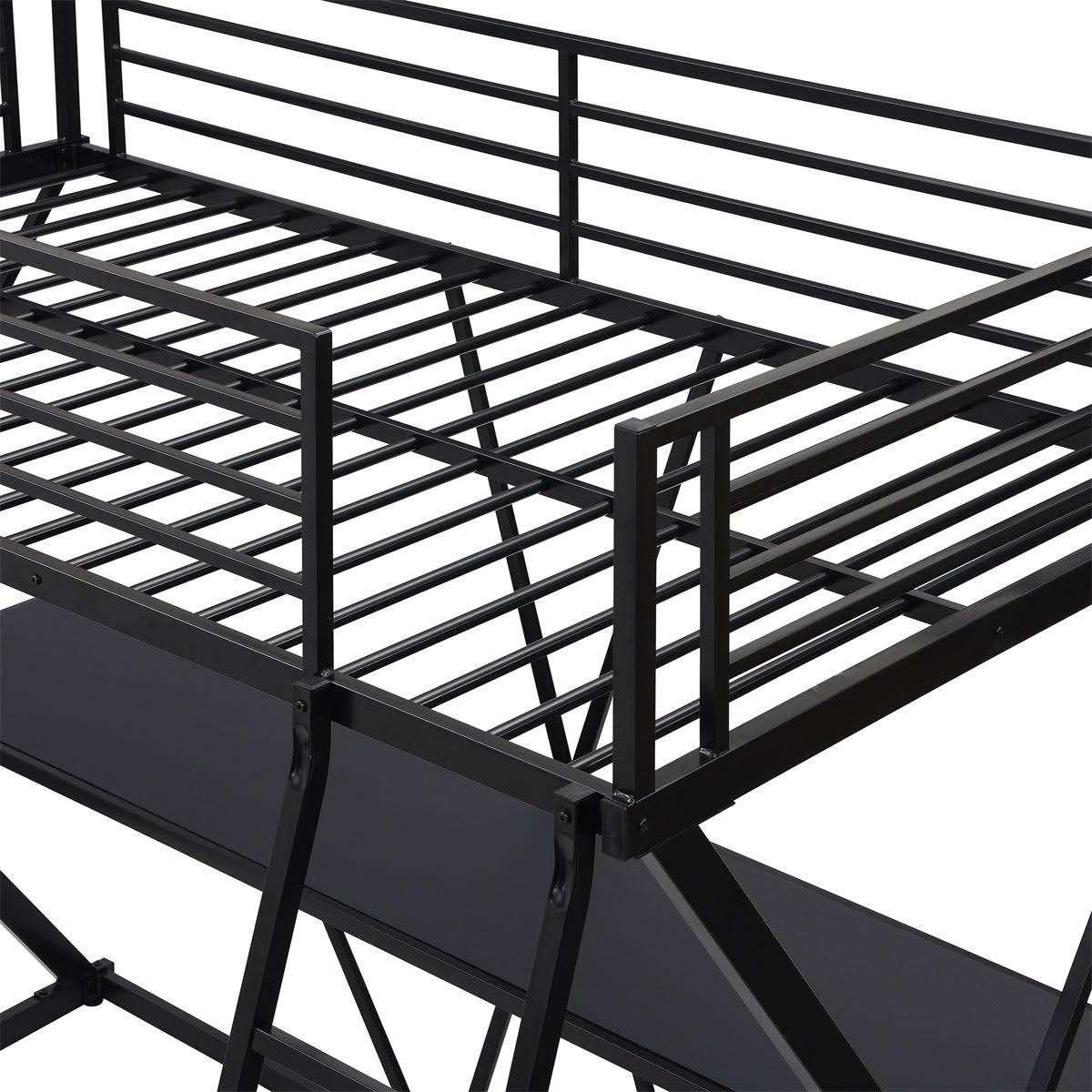 Twin Loft Bed with Desk, Ladder, and Guardrails Q137062