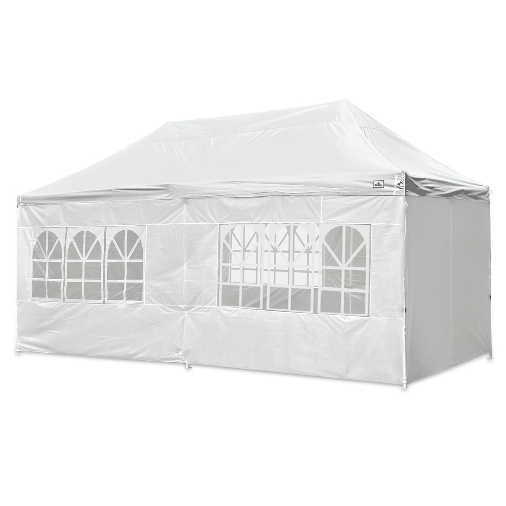 White 10x20ft Pop Up Gazebo with 4 Sidewalls S95136
