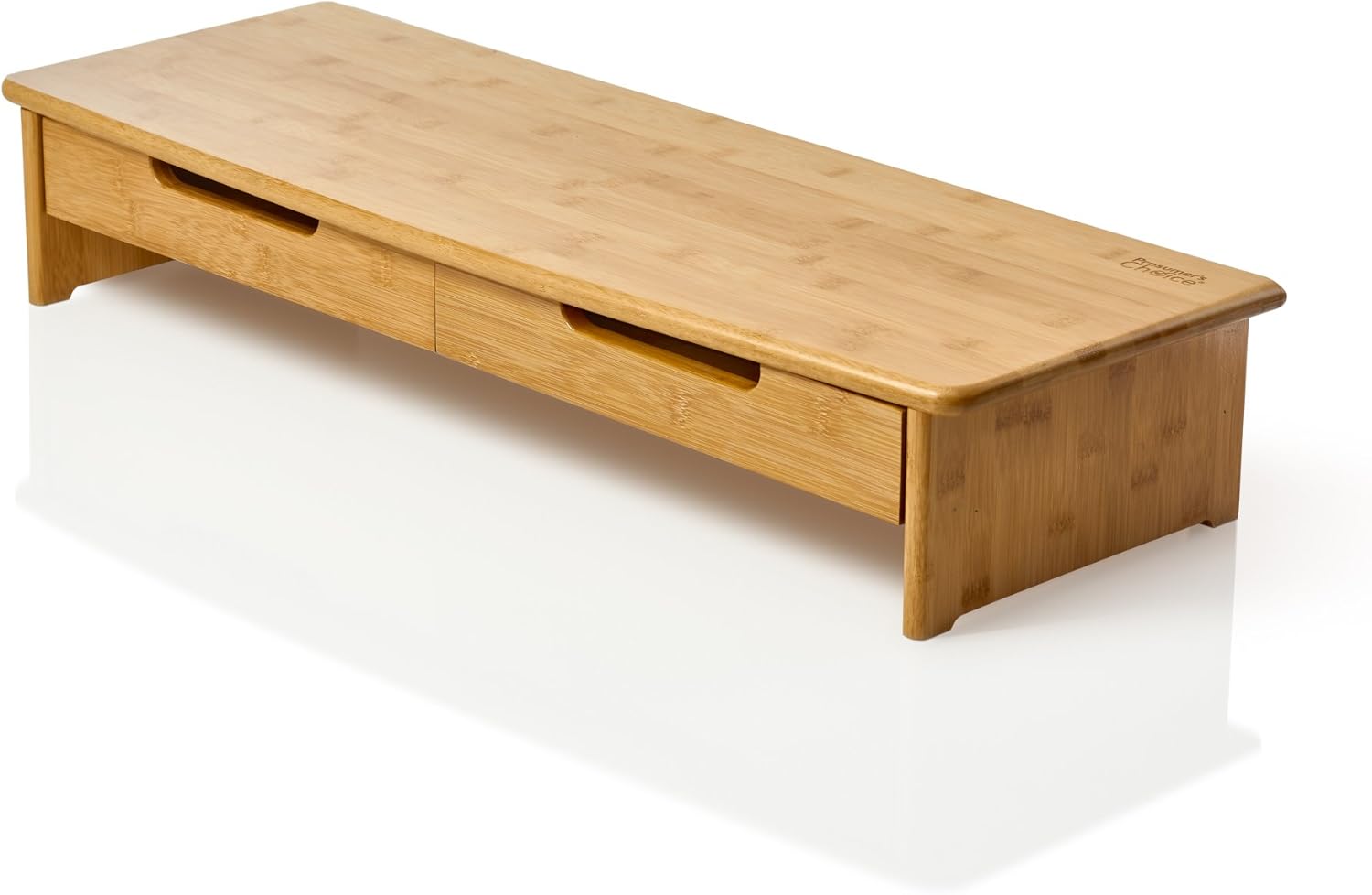 Bamboo TV/Monitor Stand and Riser with Dual Pull-Out Drawers, Extra Long 30” L112075