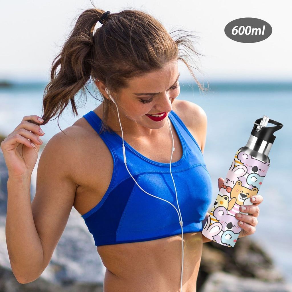 Stainless Steel Insulated Water Bottle with Straw Lid U75876