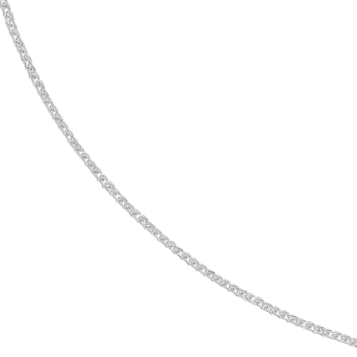 14K White Gold 18" 1.15mm Adjustable Square Wheat Chain Necklace L620