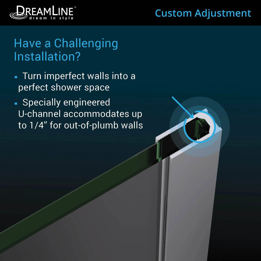 Frameless Hinged Shower Enclosure in Satin Black W4393