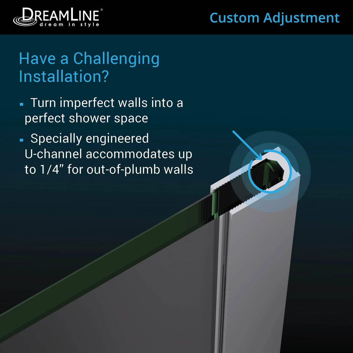 Frameless Hinged Shower Enclosure in Satin Black W4393
