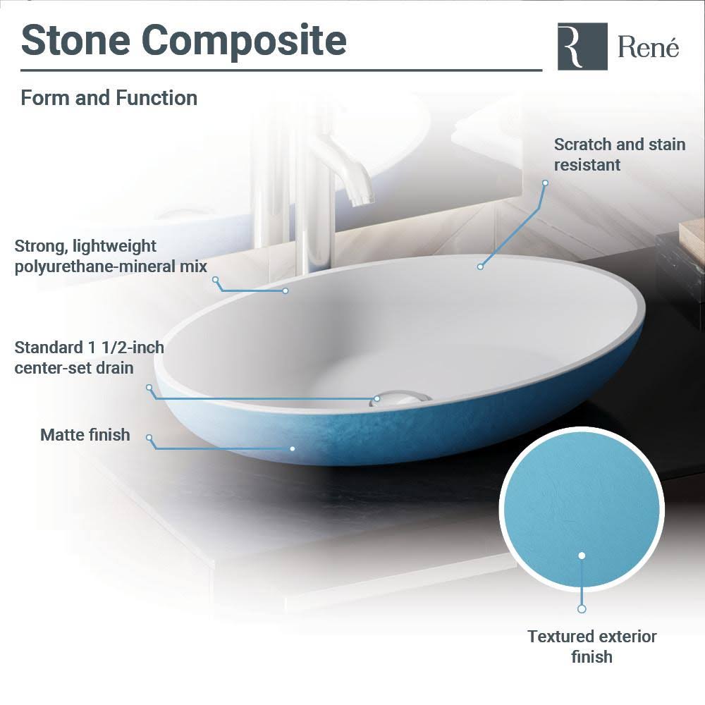 Stone Composite Oval Vessel Sink with Faucet L8051